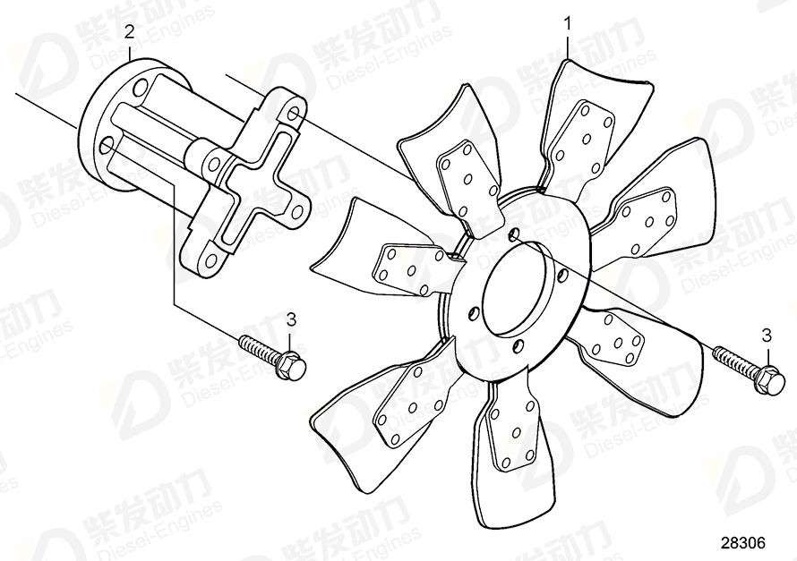 沃尔沃 风扇轮毂 20412756 图纸